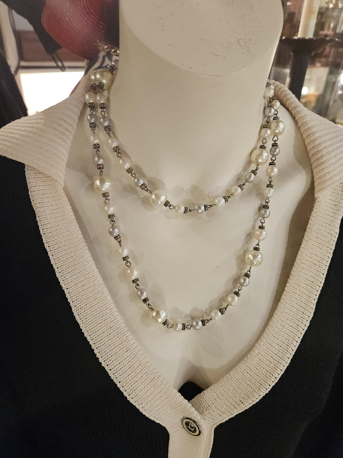 YSL Faux Baroque Pearl Necklace
