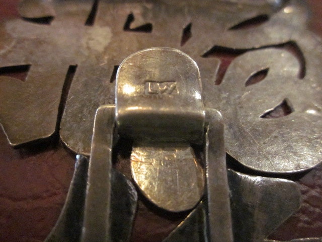 Chinese Export Silver Buckle Signed c. 1890
