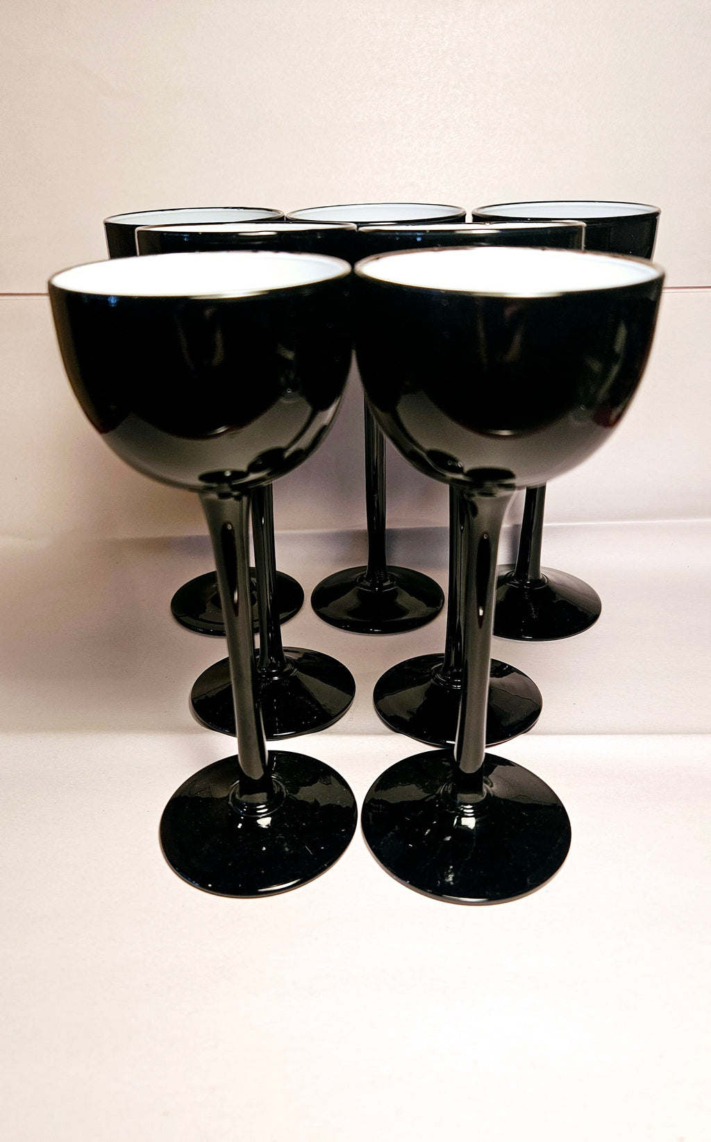 Mid century Carlo Moretti Venetian cased glass stemware cordials set of 7