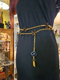 Vintage Karl Lagerfeld Paris Faux Tortoiseshell Charm Chain Necklace or Belt