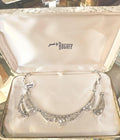 Vintage Bogoff Rhinestone Necklace Earring Set demi-parure on original Bogoff box