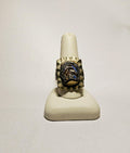 1940s Mens Mexican Biker Ring  knuckle Duster lucky horseshoe ring. size 11
