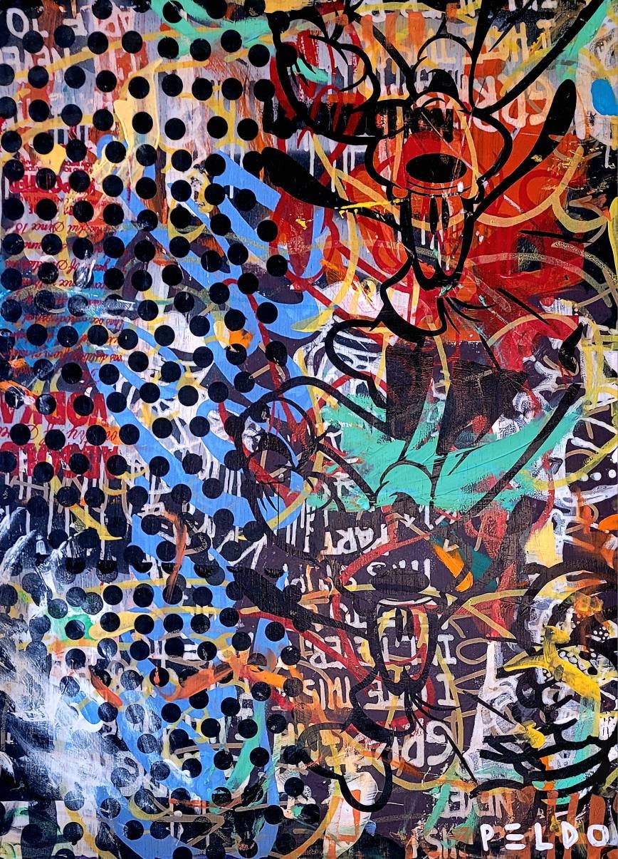 1990s Chris Peldo Original Acrylic Painting and Silkscreen for Absolute Vodka Series