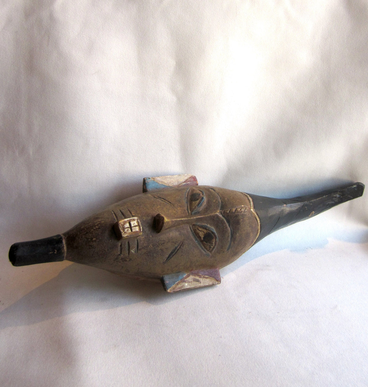 Vintage Baule Portrait Mask, West African Wood Carving, Tribal Art