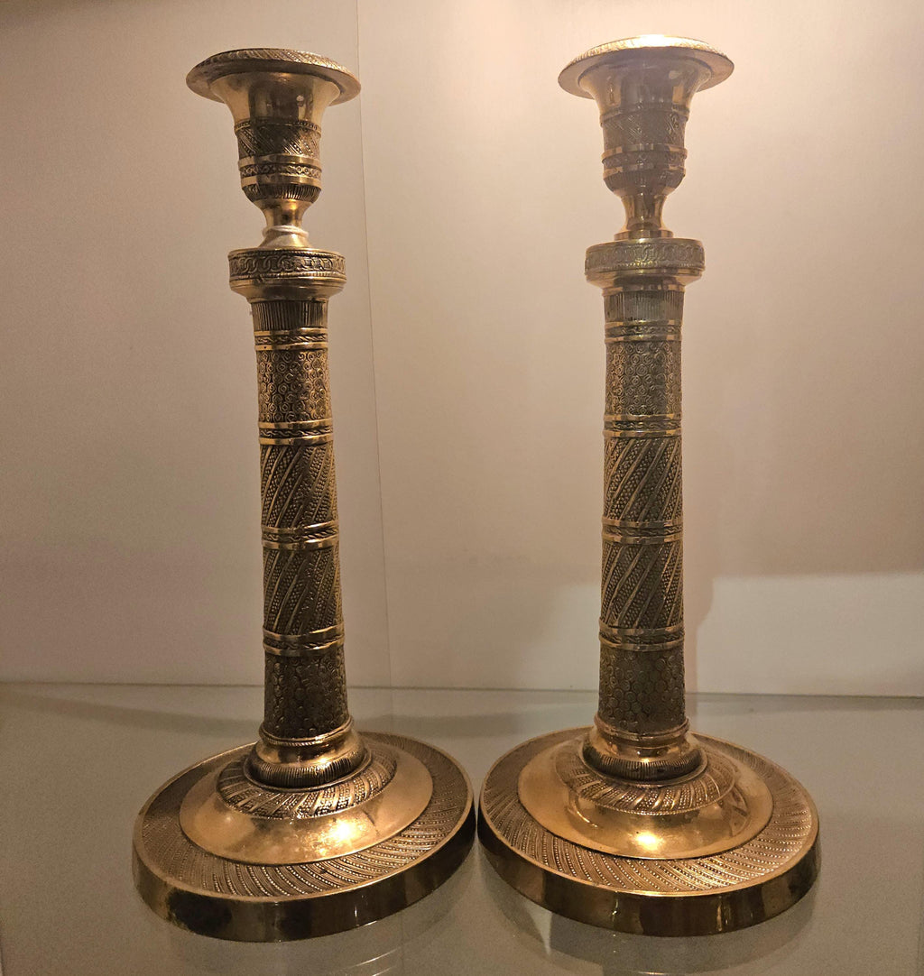 Vintage Brass Candlesticks Pair