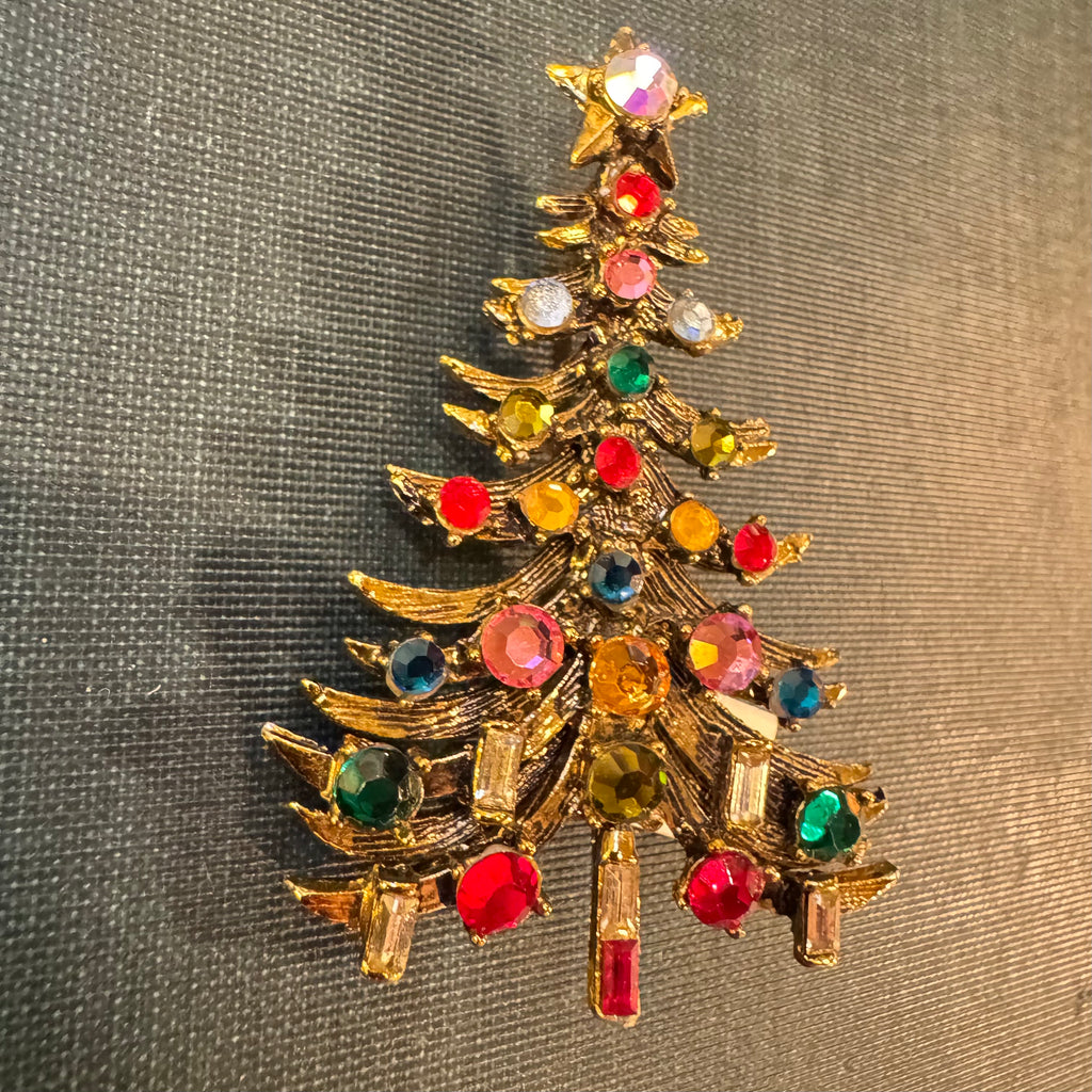 Mid-Century Christmas Tree Brooch