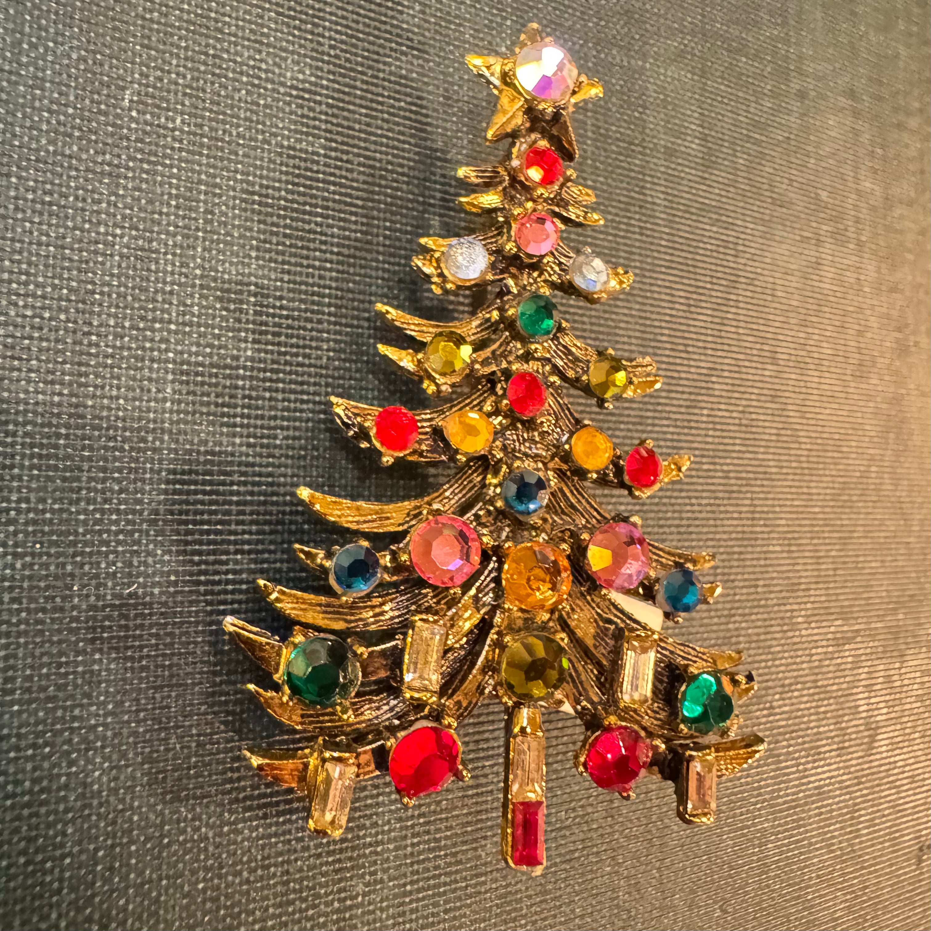 Mid-Century Christmas Tree Brooch