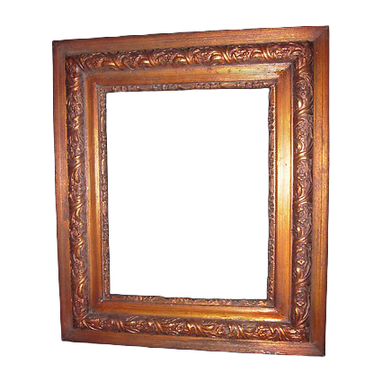 Antique Ornate Copper Tinted Wood Picture Frame