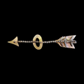 Large and rare Victorian Arrow Brooch from Cut Steel and Mother of Pearl