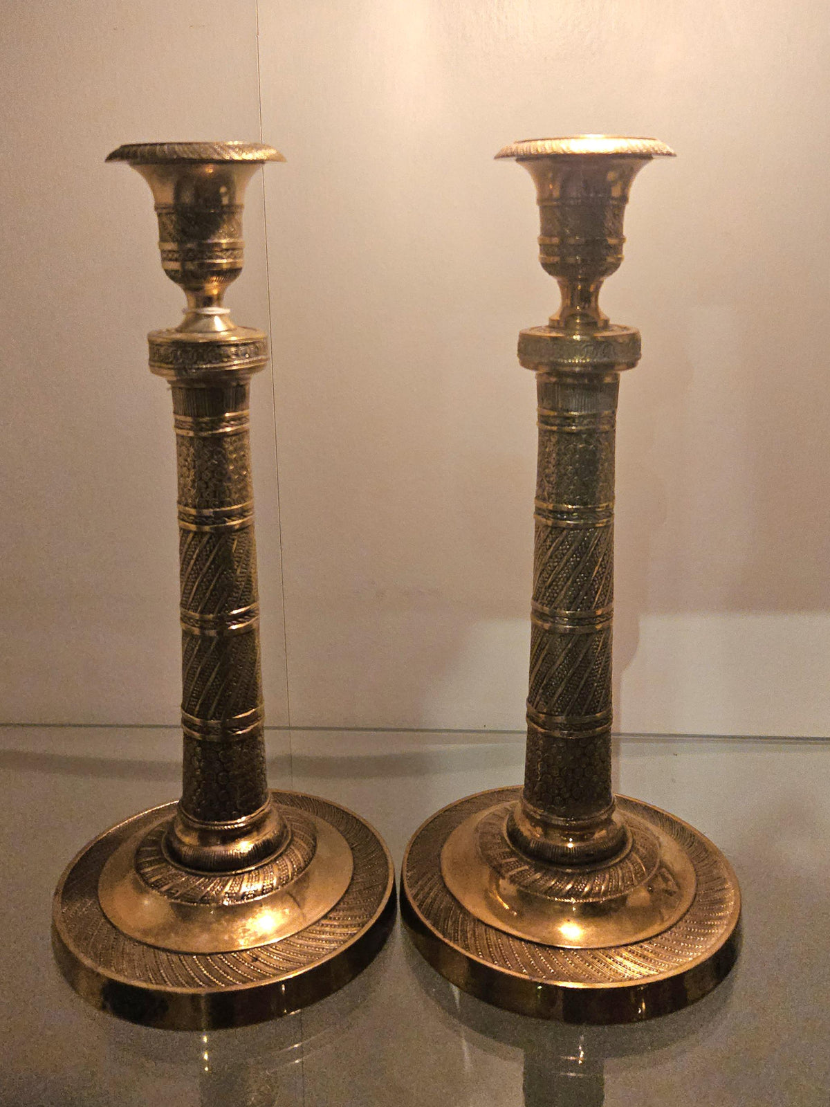 Vintage Brass Candlesticks Pair