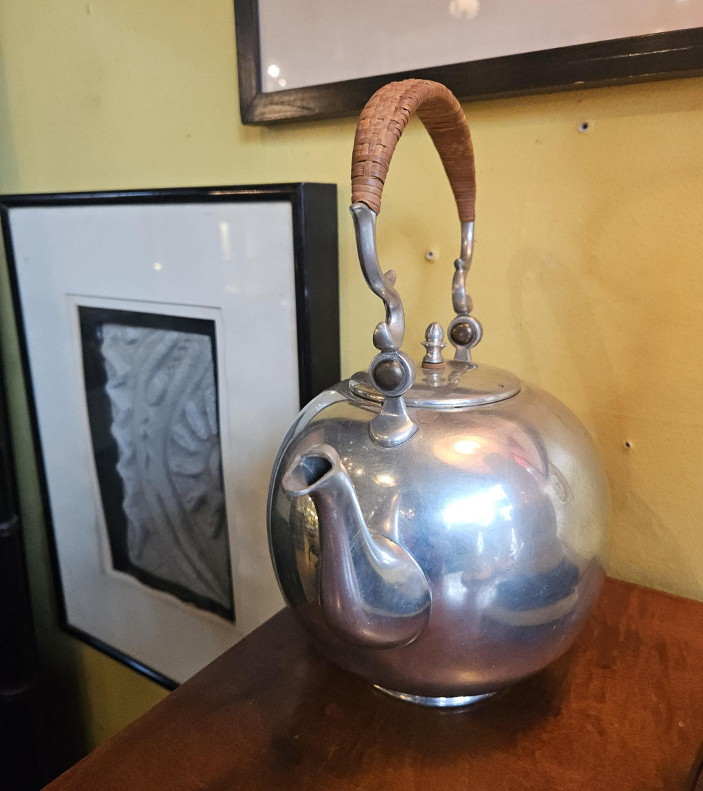 Vintage Mid Century 1969 Svensk Tenn Stockholm Pewter Teapot.