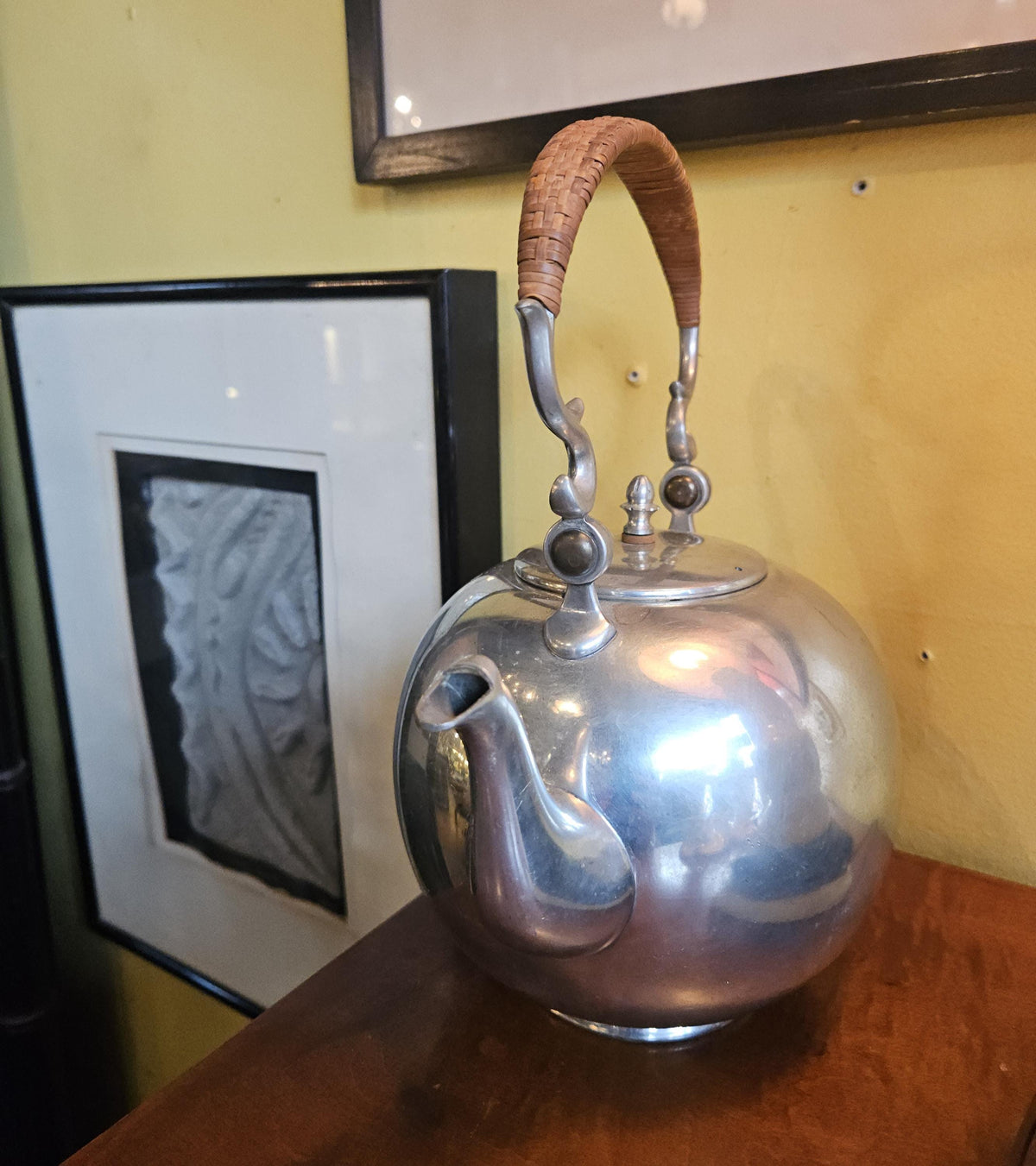 Vintage Mid Century 1969 Svensk Tenn Stockholm Pewter Teapot.