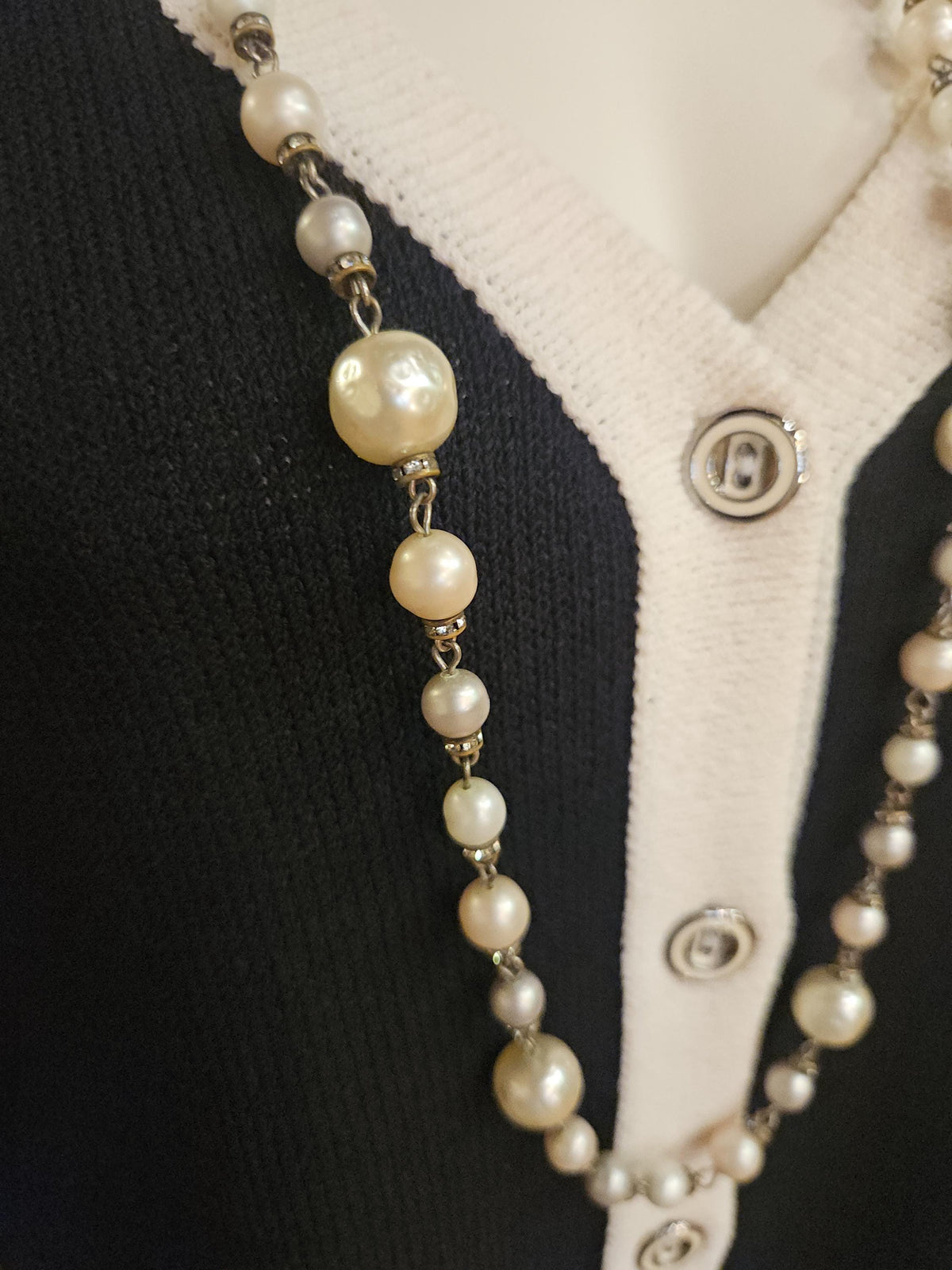 YSL Faux Baroque Pearl Necklace