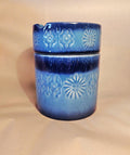 Mid Century Danish Modern Humidor Ashtray Turquoise Pottery Stash Box
