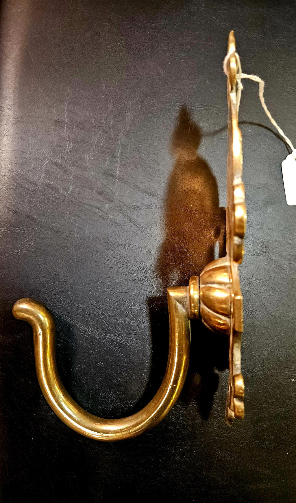 Antique Brass Coat Hook with engraved number