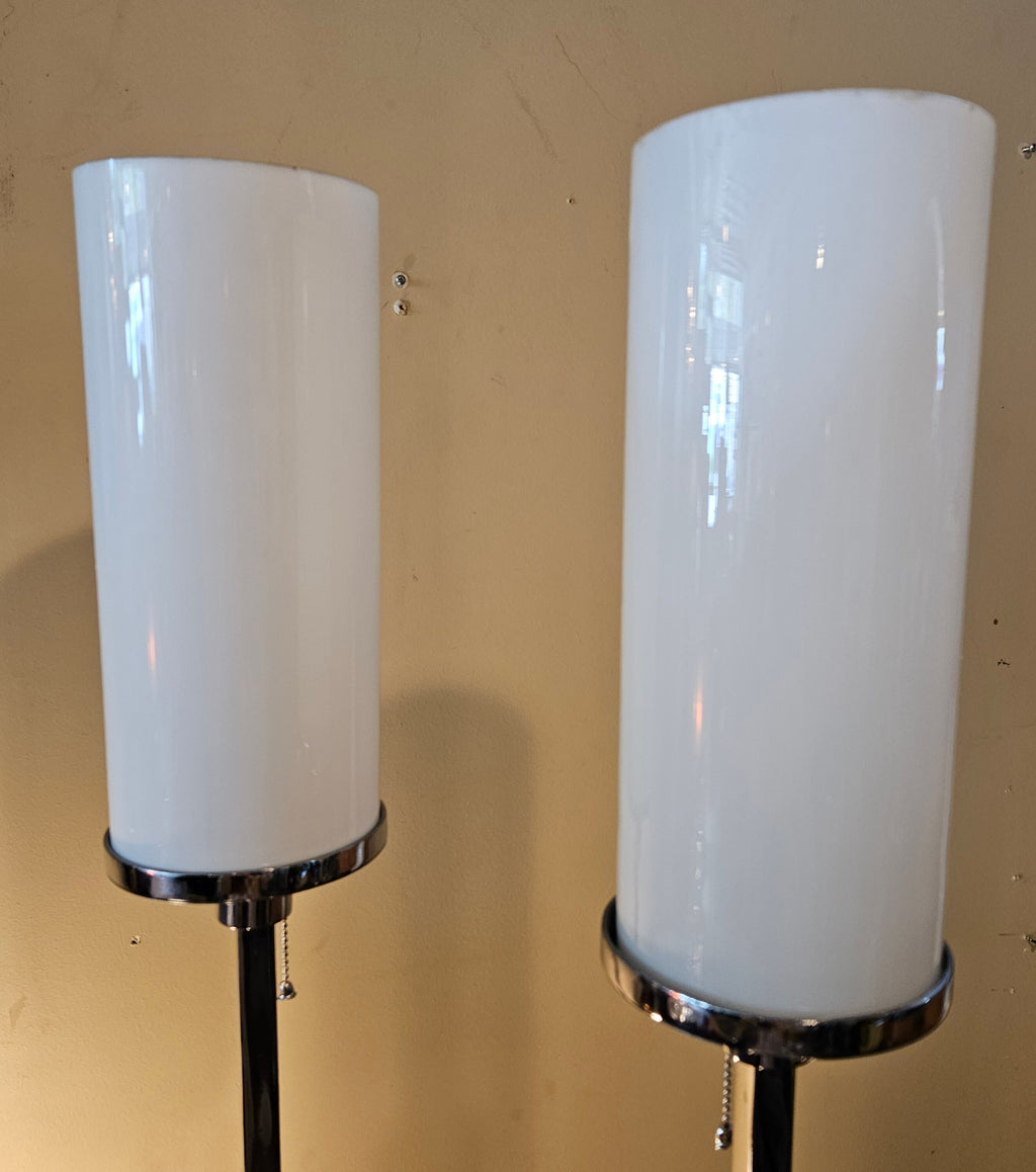 Jules Bouy True Art Deco Skyscraper Pair of Floor Lamps