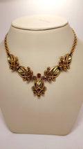 Vintage Regency style Necklace  yellow citrine orange stones