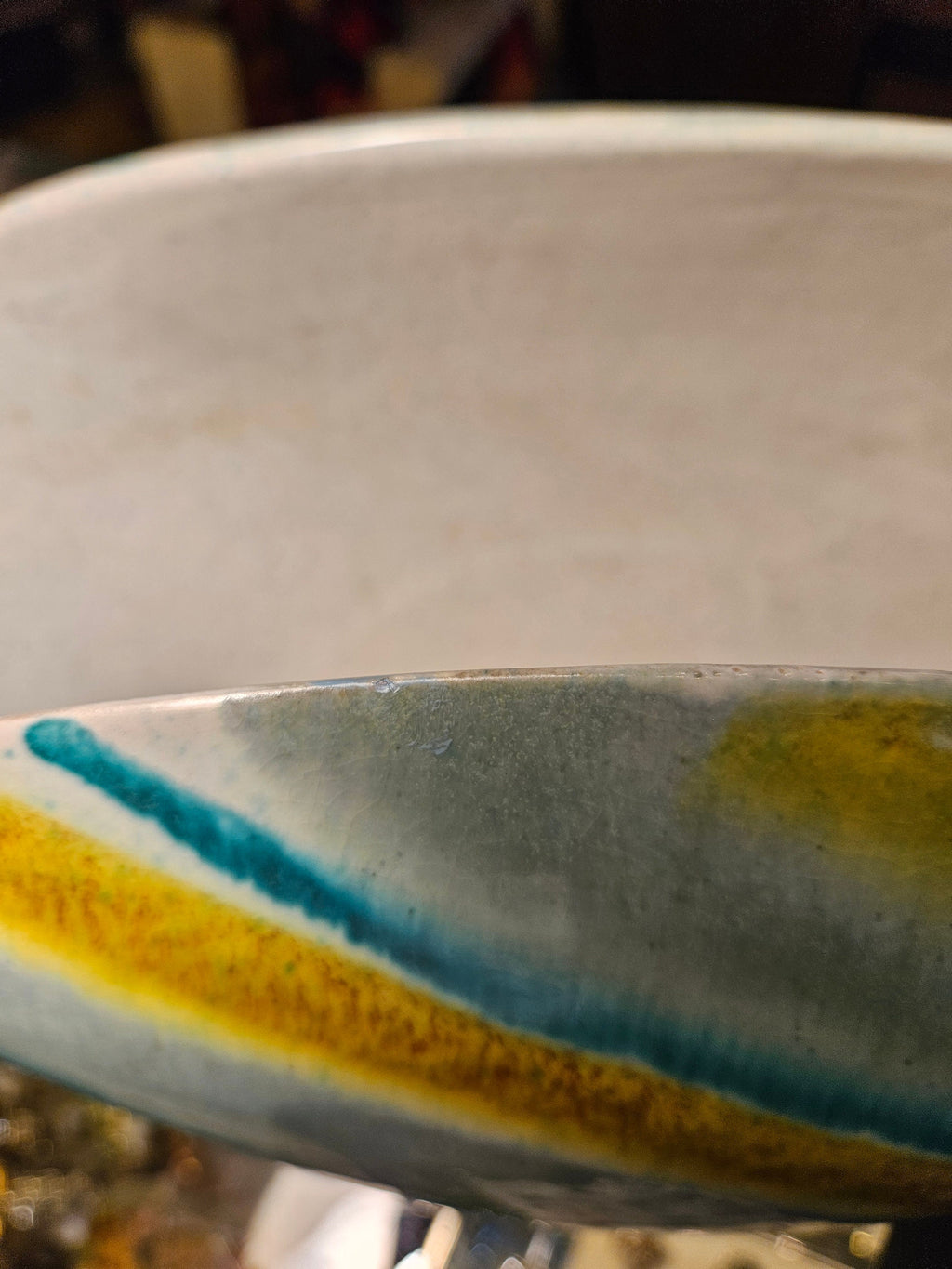 Mid century Alvino Bagni for Raymor Glazed Large Pottery Bowl