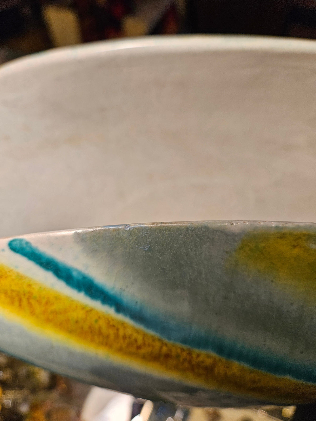 Mid century Alvino Bagni for Raymor Glazed Large Pottery Bowl