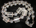 Vintage Hand Strung Acrylic/Lucite and Sterling Silver Beaded Necklace