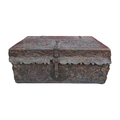 Antique Spanish Colonial Petaca Tooled Leather Coffer Box Trunk 18th Century