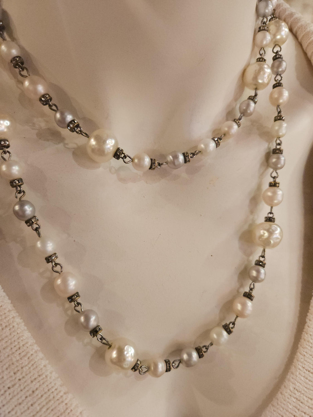 YSL Faux Baroque Pearl Necklace