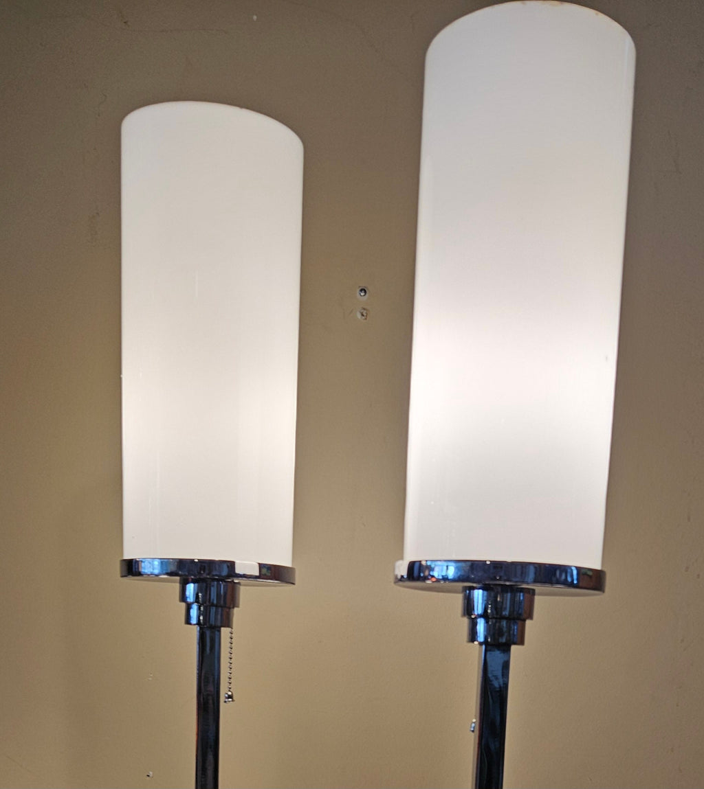 Jules Bouy True Art Deco Skyscraper Pair of Floor Lamps