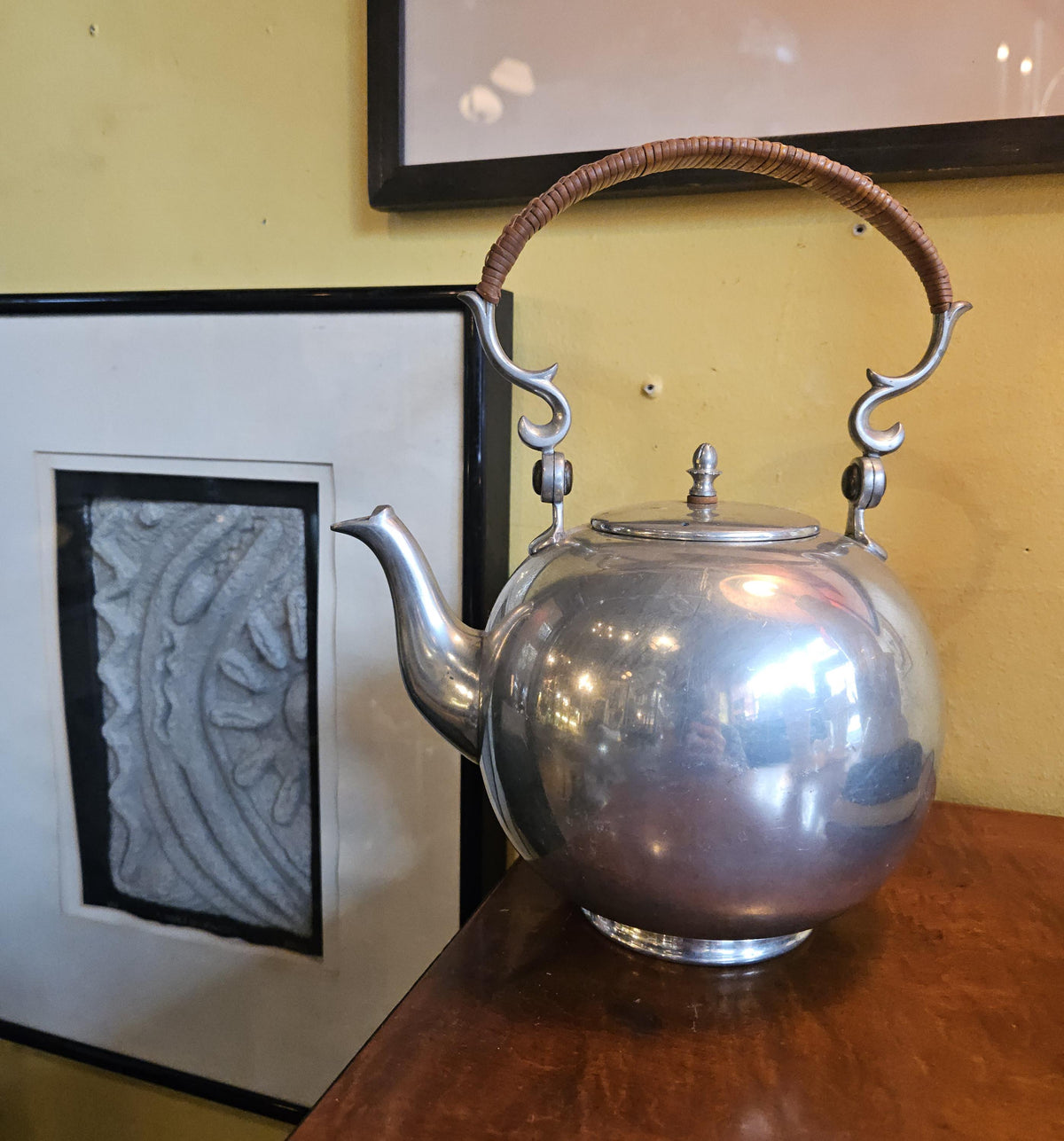 Vintage Mid Century 1969 Svensk Tenn Stockholm Pewter Teapot.