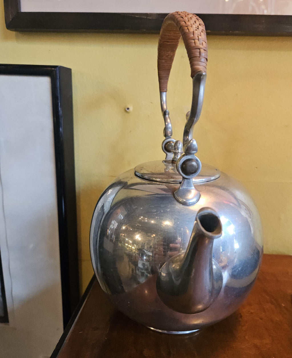 Vintage Mid Century 1969 Svensk Tenn Stockholm Pewter Teapot.
