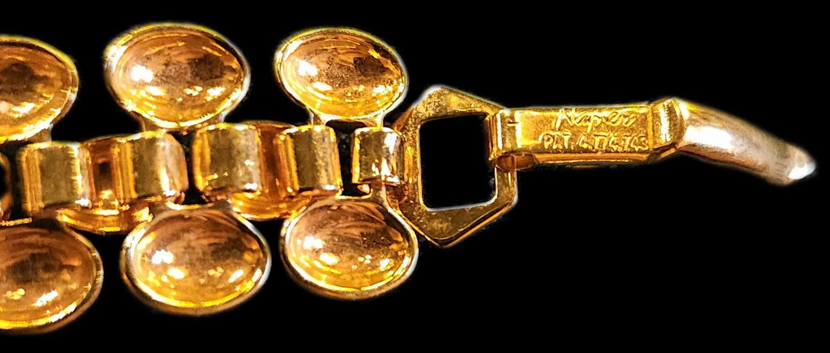 Vintage Napier Gold Tone jewel tone crystals bracelet