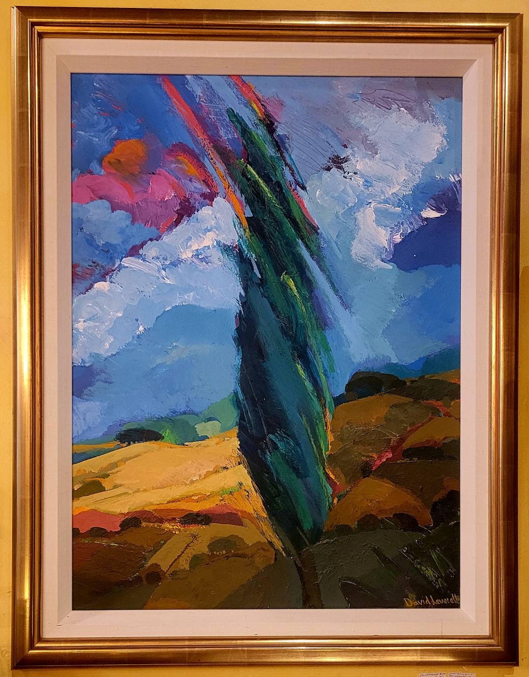 David Leverett Acrylic on board Vibrant Landscape Painting