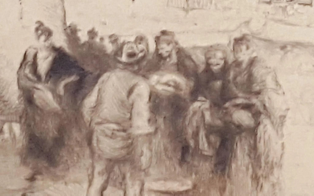 Rare Edgar Chahine "Campo Santa Margareta Venise" Venice Etching