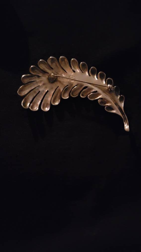 Sterling Kalo Arts and Crafts leaf brooch