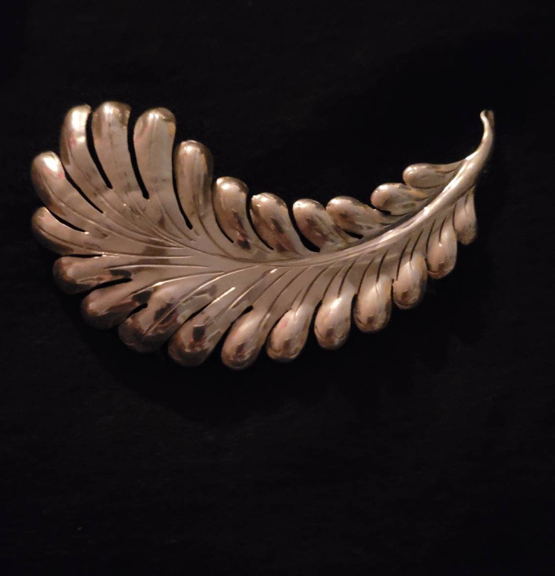 Sterling Kalo Arts and Crafts leaf brooch