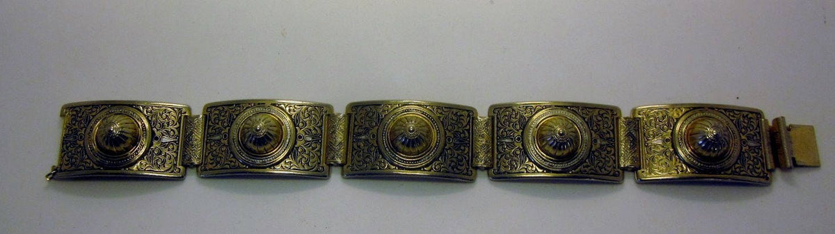 Vintage Etruscan Revival style link Bracelet
