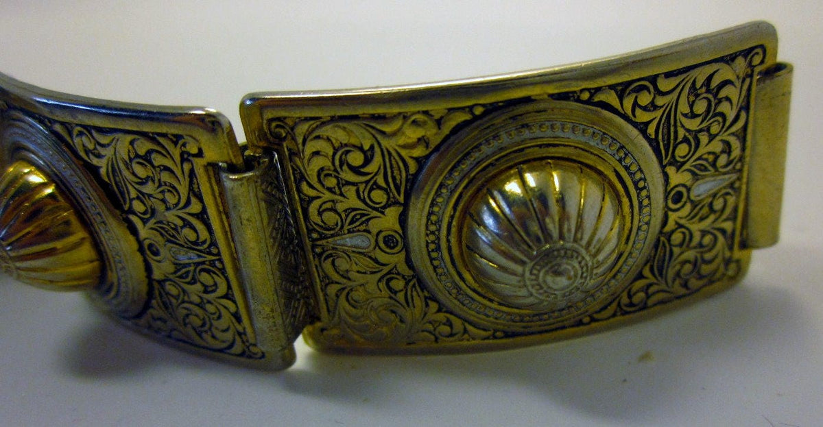 Vintage Etruscan Revival style link Bracelet