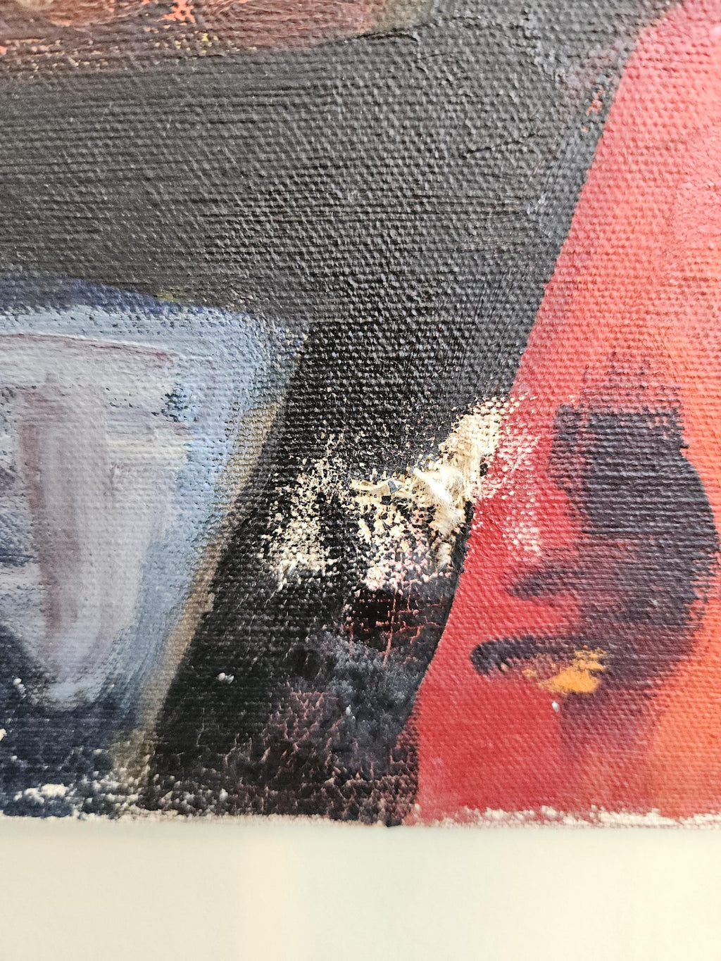 Vintage Mid Century Modern Oil on Canvas Nude Painting two women