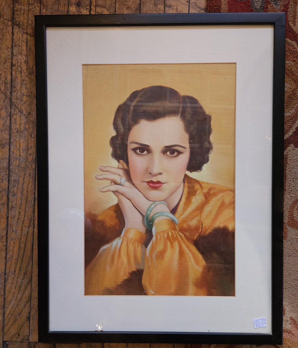Vintage art deco starlet portrait painting