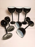 Mid century Carlo Moretti Venetian cased glass stemware cordials set of 7