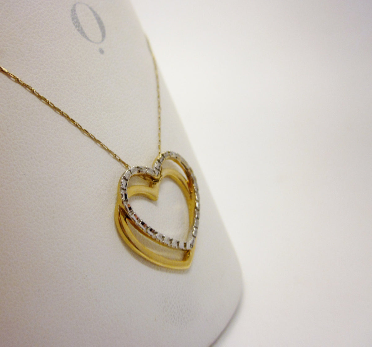 Vintage Michael Anthony 14K Gold Interlocking Hearts Necklace, 20 Inch Chain