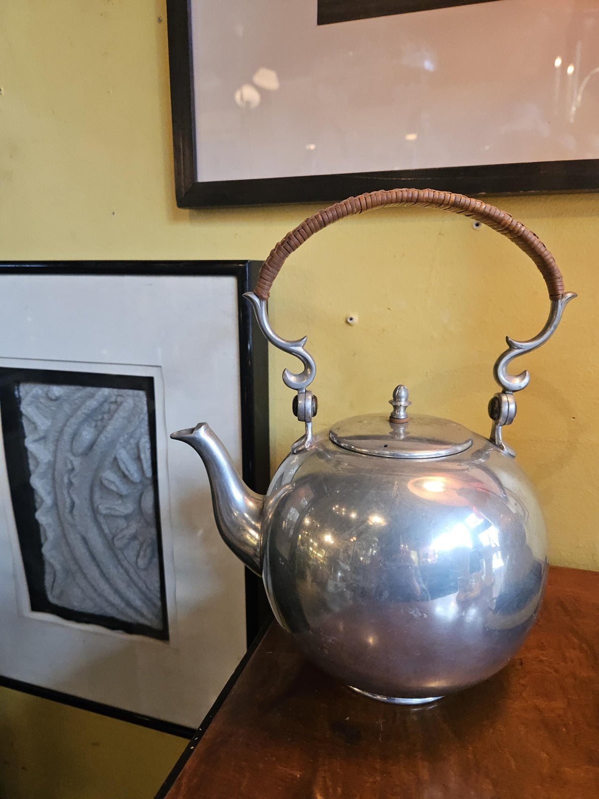 Vintage Mid Century 1969 Svensk Tenn Stockholm Pewter Teapot.
