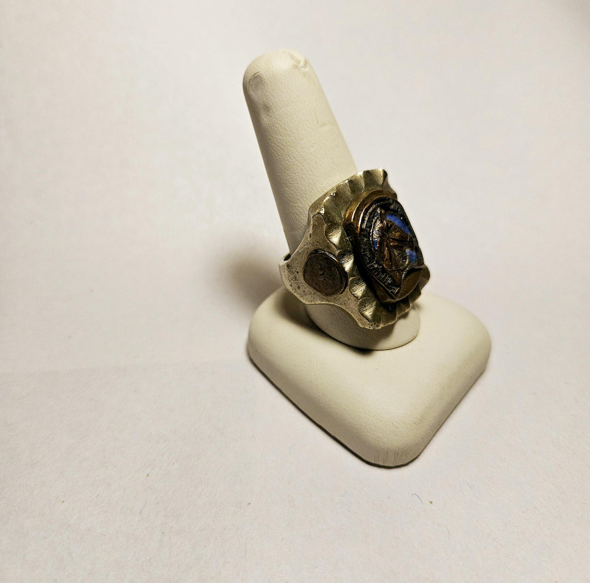 1940s Mens Mexican Biker Ring  knuckle Duster lucky horseshoe ring. size 11