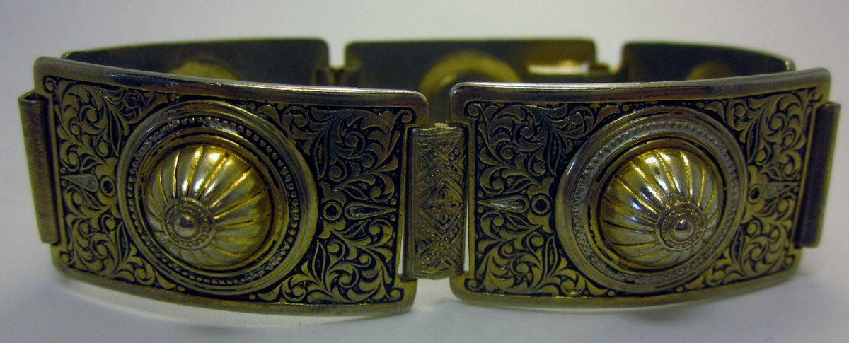 Vintage Etruscan Revival style link Bracelet