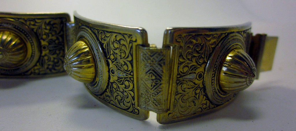 Vintage Etruscan Revival style link Bracelet