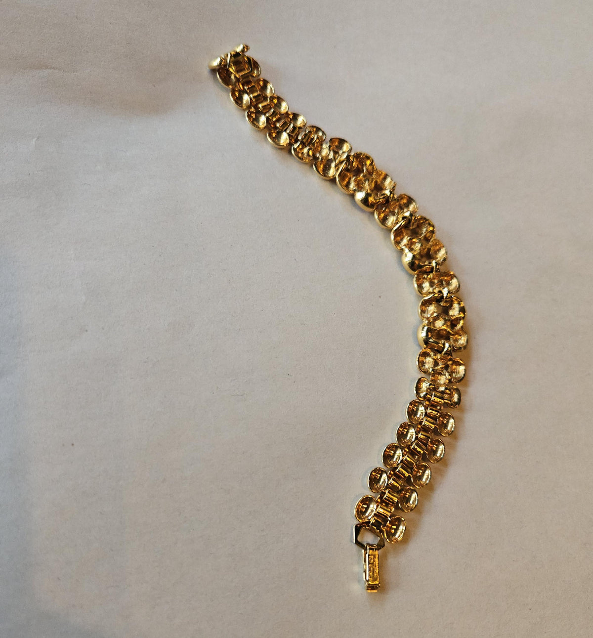 Vintage Napier Gold Tone jewel tone crystals bracelet