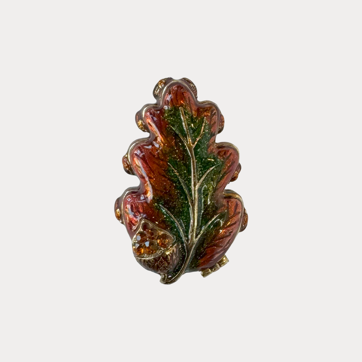 Monet Enamel Leaf Rhinestone Keepsake Box