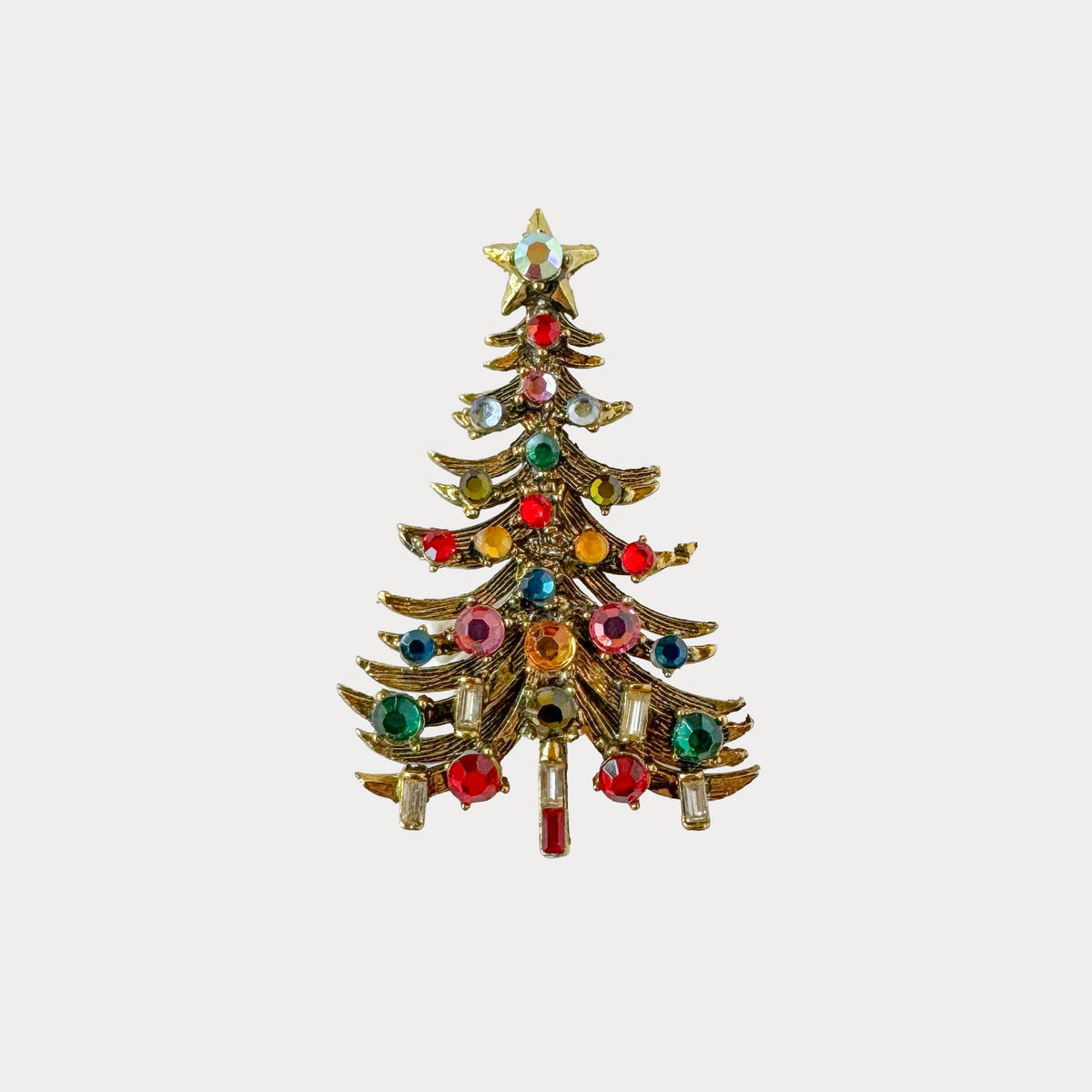 Mid-Century Christmas Tree Brooch